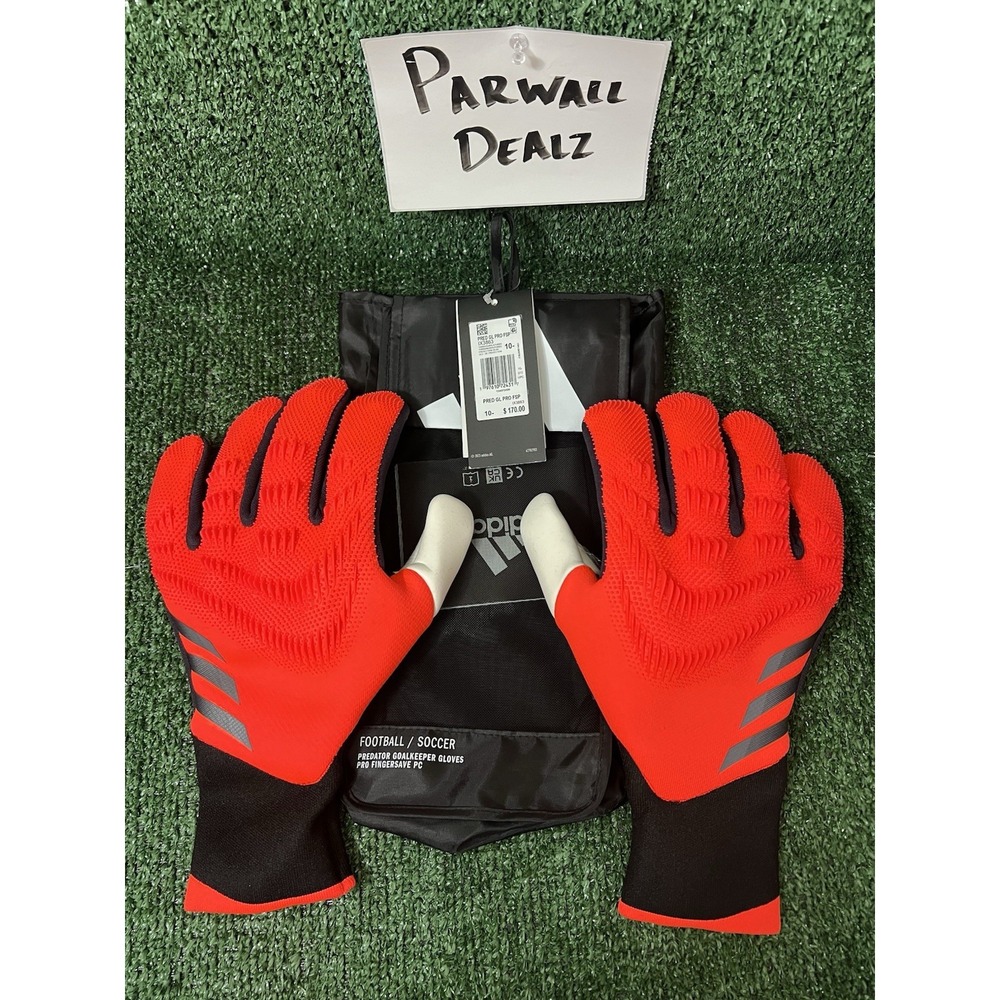 Adidas Predator GL Pro Fingersave Goalkeeper Gloves Red Black Size 10.5 IX3863